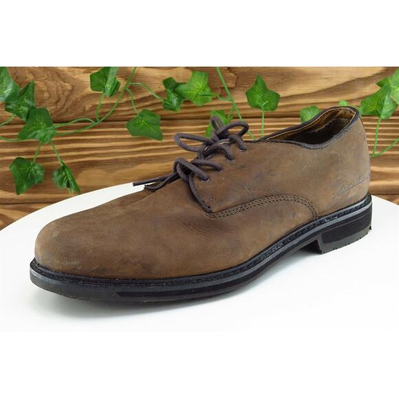 Eddie Bauer Shoes Sz 8‎ M Brown Derby Oxfords Leather Men - Picture 1 of 8